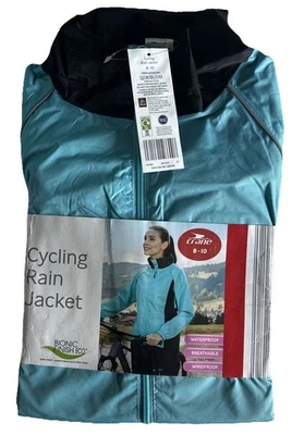 Cycling Rain Jacket Women’s Size UK 8 - 10 High Visibility Stripes Blue By Crane - Image 1 of 4