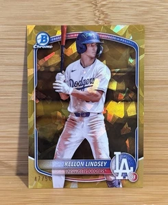 KELLON LINDSEY 2025 BOWMAN CHROME SAPPHIRE GOLD DODGERS 47/50 - Picture 1 of 2