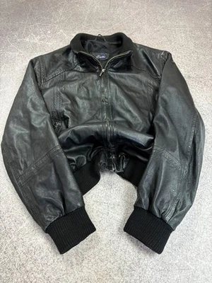 Vintage Yohji Yamamoto Style Cropped Black Leather Jacket Lambskin Medium - Image 1 of 4
