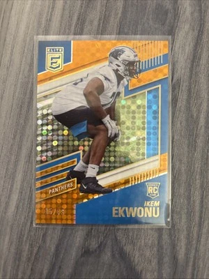 2022 Elite Ikem Ekwonu 15/49 Carolina Panthers #134 RC Panini NFL Football Card - Image 1 of 4