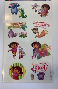 1 sheet (8 squares) Dora Tattoos Party Favors Boots Swiper Nickelodeon - Picture 1 of 1