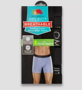 Fruit Loom Select Breathable Boxer Briefs Micro Mesh S SM 3 Pack Cotton Blue NIP - Picture 1 of 5