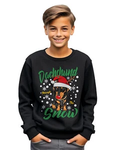 Dachshund Snow Xmas - A Hilarious Holiday Sweatshirt for Dog Lovers! Unisex Prin - Picture 1 of 34