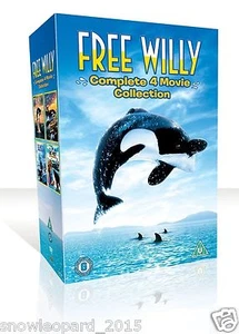 FREE WILLY 1-4 DVD COMPLETE COLLECTION 1 2 3 4 BOXSET Brand New Sealed UK R2 - Imagen 1 de 1