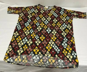 LuLaRoe Tunic Top Shirt Small With Mickey Black Multicolor Diamond Pattern - Picture 1 of 5