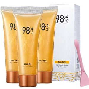 3 Pack 98.4% Gold Peel Off Facial Mask Golden Exfoliating Mask For Blackhead And - Picture 1 of 6