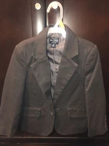 The Childrens Place EST 1989 Boys Dark Gray Blazer Jacket Sz 4 100% Cotton - Picture 1 of 7