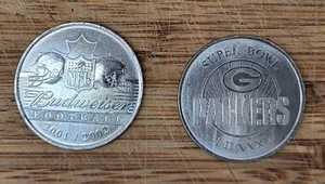 2001 Budweiser Canada Super Bowl Flip Coin Green Bay Packers Brett Favre Rogers - Picture 1 of 1
