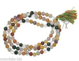 Collier Mala Multi Pierres 108 Perles - Picture 1 of 1