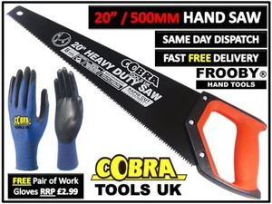 Cobra 500mm / 20 Inch Hand Saw Wood Carpentry 8 TPI Sharp point Hard point 23-21 - Picture 1 of 8