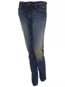 Hume Pantalone Jeans Donna Blu Denim Dritto Straight Leg It 42 W 28 M Medium - Picture 1 of 5