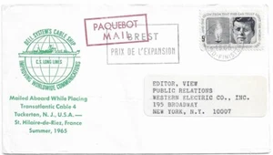 BELL SYSTEM'S CABLE SHIP TUCKERTON NEW JERSEY PAQUEBOT MAIL 1965 COVER - Bild 1 von 2