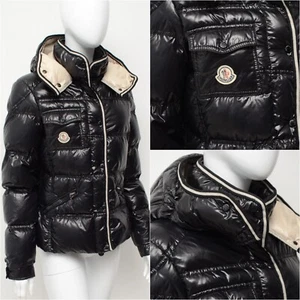 Authentic Women's Moncler Quincy Black Down Puffer Jacket Size 2,~S - Picture 1 of 24