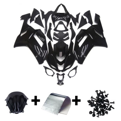 Kit de carenados negros para Kawasaki ZX-6R Ninja 2007 2008 ZX6R 07 08 kit de carrocería ABS Foto 1 de 4