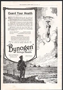 Pubblicità stampa antica Bynogen porta salute nervi cibo ciarlatano medicina 1917 - Foto 1 di 1