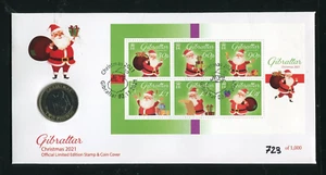 Gibraltar 2021 Christmas First Day Covers With Macaque Monkey Coins - Picture 1 of 5