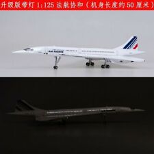 1/125 Air France Concorde Airplane Voice Light Plane Model Aircraft Display Toy