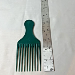 Vintage massiv grün Kunststoff Haarlifting Pick Made in USA Dauerwelle Kamm Afro lockig - Bild 1 von 4