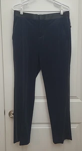 Express Tuxedo Pants Men's Sz 29x30 (32X29) Slim Velvet Navy Black Trimming - Picture 1 of 13