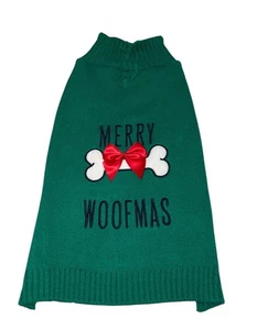 Weihnachten Hundepullover Duke & Daisy Größe Large Merry Woofmas grün Fotoshooting - Bild 1 von 7