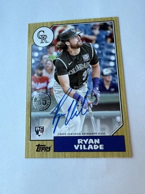 2022 Topps Series 2 - 1987 Topps Baseball Autographs Ryan Vilade #87BA-RV AU, RC - Image 1 of 2