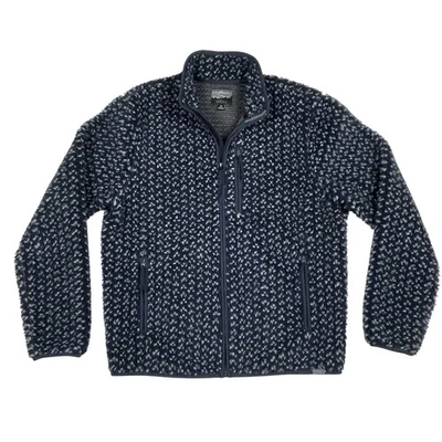 J Crew Nordic Jacket Mens Medium Blue Sherpa Fleece Full Zip Pockets Warm - Image 1 of 4