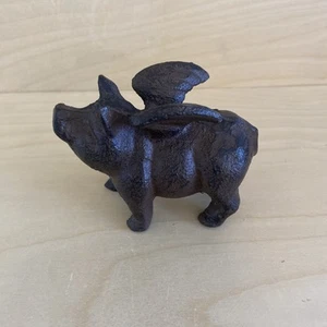 Cast Iron FLYING PIG Figuring Paperweight. 3.5 Inches Long 12 ounce Rustic - Picture 1 of 7