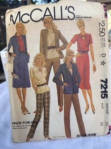 McCalls 7215 Vintage Size 14 Jacket Top Skirt And Pants Set - Picture 1 of 1