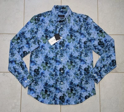 Bugatchi Men's Small 8 Way Stretch Button Up Dress Casual Shirt Abstract Floral - Image 1 of 4