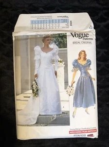 Vogue Muster 2424 Brautkleid Petticoat Puffärmel Schleppe 6 8 10 UNGESCHNITTEN  - Bild 1 von 6