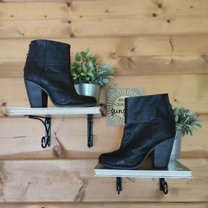 Botines Rag & Bone Newbury negros de cuero de vaca italiano con cremallera en el tacón talla 7/37 - Imagen 1 de 9