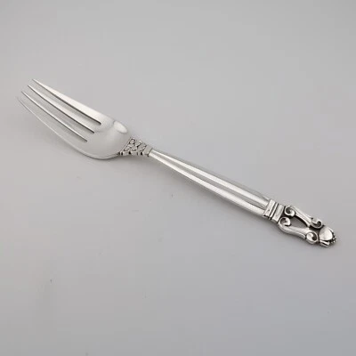 Tenedor de cena Georg Jensen bellota plata esterlina - 7 1/2" - sin monogramas Foto 1 de 3