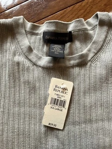 XXL Banana Republic langärmliger hellbrauner Herrenpullover 100 % Baumwolle, neu mit Etikett $ 59,50 - Bild 1 von 2