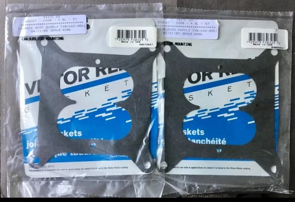 Cantidad (2) Juntas de montaje de carburador Victor Reinz 1957 Ford Thunderbird 57 G27104 Foto 1 de 3