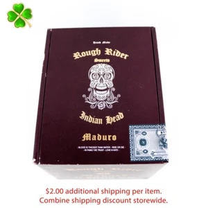 Caja de cigarros de madera vacía Rough Rider Robusto Maduro 5,5" x 4,5" x 4,25" - Imagen 1 de 12