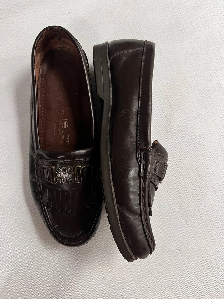 Kids Dress Slip On Brown Penny Loafers EU 23 Boys Fringe/ Medallion Dress Shoes - Image 1 of 4