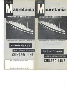 Cunard - Mauretania - Cabin Class Accommodations Brochure - Picture 1 of 5