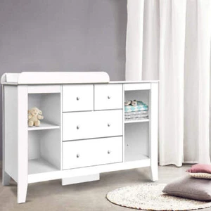 Keezi Baby Changing Table Diaper Station Drawers Chest Cabinet Nursery Furniture - Picture 1 of 8