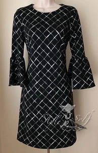 Calvin Klein Printed Ponte Bell Sleeve Dress CD8P986L NWT Size 2, 4 - Picture 1 of 7