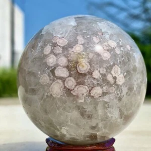 346g Natürlicher Sakura Blütenachat Quartz Kugel Kristallkugel Heilung - Bild 1 von 13