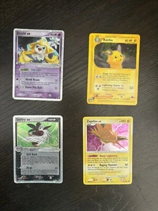 Set Of 4 Ungraded Pokemon Cards:  Shiftry Ex, Zapdos, Raichu, Jirachi Ex - Picture 1 of 24