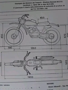 1976 VELOMOTOR TEXTS CROSS CAR 50 CARD Original Approval SPECS DIAGRAM - Picture 1 of 5