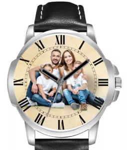 Crea la tua foto personalizzata logo opera d'arte personalizzata orologio da polso lunetta argento - Foto 1 di 1