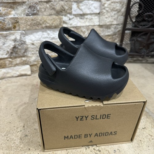 ADIDAS YEEZY SLIDE ONYX NEONATI HQ4118 TAGLIA 7K BAMBINI "NUOVI CON SCATOLA"