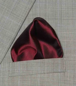 Gascoigne Pocket Square Red Micro Grid Pattern Men's - Picture 1 of 1