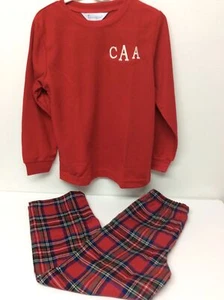 PajamaGram Red Thermal Top & Flannel Plaid Pants PJs Boys size 6 - Picture 1 of 6