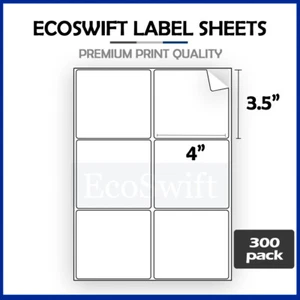 (1800) 4 x 3 1/3 EcoSwift Laser/Inchiostro Indirizzo Spedizione Etichette Adesive 6/foglio - Foto 1 di 5