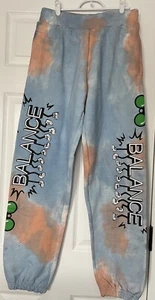 MARKET WORK LIFE BALANCE WATER GRAPHIC TIE-DYE SWEATPANTS - BLUE SIZE MEDIUM NWT - Picture 1 of 9