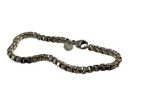 Tiffany & Co Tennis Bracelet Sterling Silver 925 Venetian Chain  7.5" Long