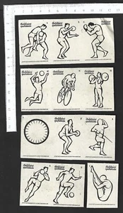 VINTAGE matchbox labels- Sports Sparticus silhouttes - set of 12 LITHUANIA - Picture 1 of 1